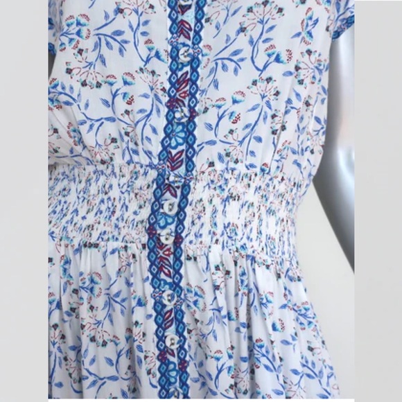 Poupette St Barth Women's Della Midi Dress Size Small S Blue Cerise - Picture 10 of 10